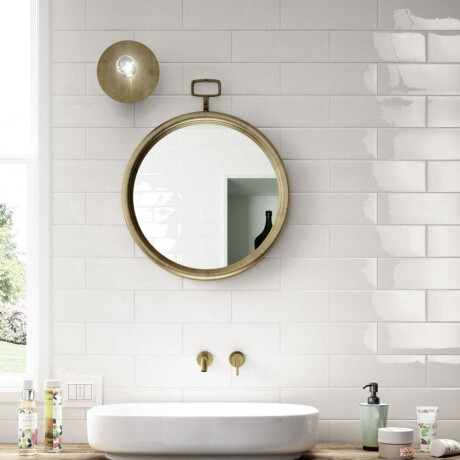 Piastrella ceramica da rivestimento 10x30, bianca lucida, liscia, A4H17 Blanco Brillo #1