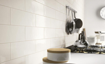 Piastrella ceramica da rivestimento 10x30, bianca opaca, piana, A4H18 Blanco Mate