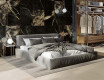 Gres smaltato per pavimenti Pierre Black 120x120 cm, nero lucido con venature dorate, rettificato A4H197
