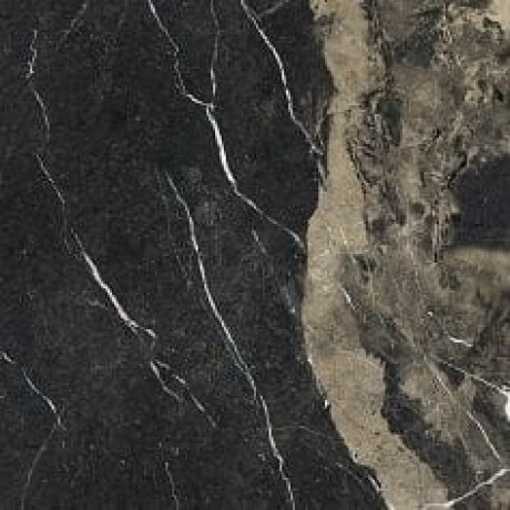 Gres smaltato per pavimenti Pierre Black 120x120 cm, nero lucido con venature dorate, rettificato A4H197 #16