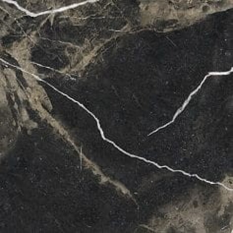 Gres smaltato per pavimenti Pierre Black 120x120 cm, nero lucido con venature dorate, rettificato A4H197 #19