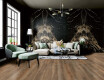 Piastrella in gres porcellanato di grande formato per pavimenti, 120x280 cm, Bookmatch, nera lucida con venature dorate, rettificata, A4H203 Pierre Black