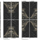 Piastrella in gres porcellanato di grande formato per pavimenti, 120x280 cm, Bookmatch, nera lucida con venature dorate, rettificata, A4H203 Pierre Black #3