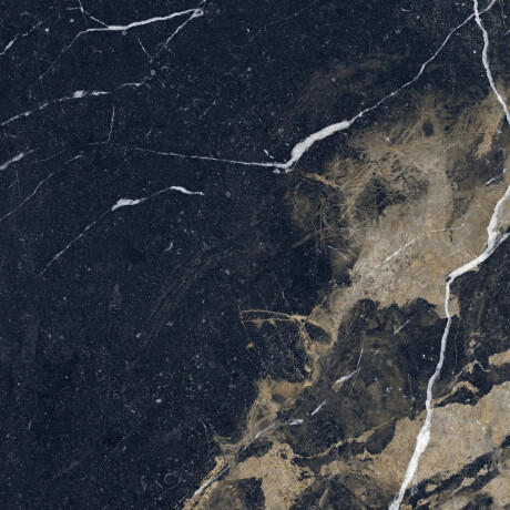 Piastrella in gres porcellanato di grande formato per pavimenti, 120x280 cm, Bookmatch, nera lucida con venature dorate, rettificata, A4H203 Pierre Black #5