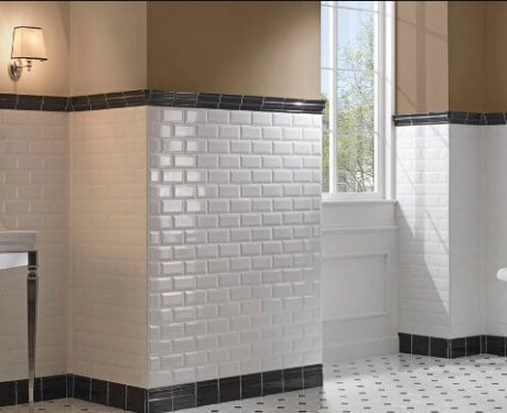 Piastrella ceramica smussata per parete 10x20, bianca lucida, smussata A4H22 Blanco Brillo