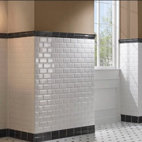 Piastrella ceramica smussata per parete 10x20, bianca lucida, smussata A4H22 Blanco Brillo #1