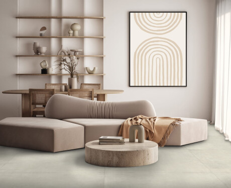 Gres smaltato per pavimenti 60x120 cm, grigio chiaro effetto cemento, opaco, rettificato A4H302 Massive Snow