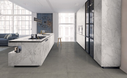 Gres smaltato per pavimenti 60x120 cm, grigio cemento opaco, rettificato A4H322 Massive Davy