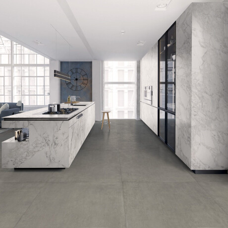 Gres smaltato per pavimenti 60x120 cm, grigio cemento opaco, rettificato A4H322 Massive Davy #1