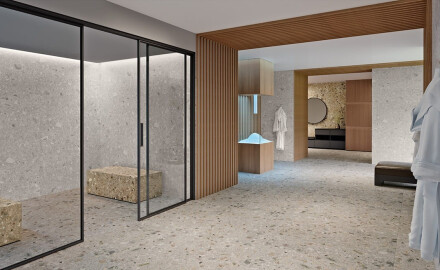 Gres smaltato per pavimenti 120x280 cm, beige, effetto terrazzo, opaco, rettificato, A4H406 Ceppo Di Gre Warm