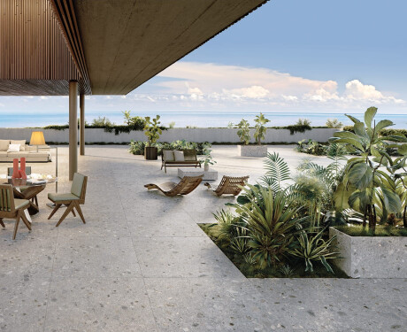 Gres smaltato per pavimenti 120x280 cm, grigio terrazzo opaco, rettificato A4H416 Ceppo Di Gre Multi