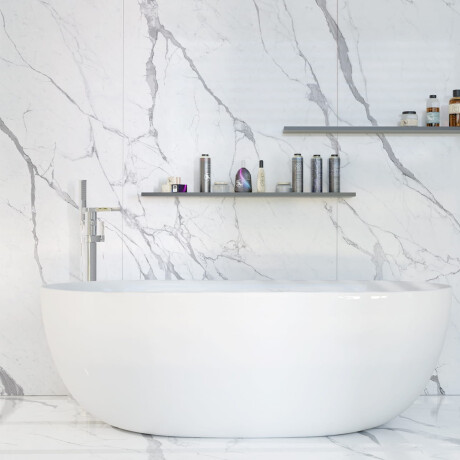 Gres smaltato per pavimenti 120x280 cm, opaco, con venature grigie, rettificato A4H452 Statuario Superiore #3