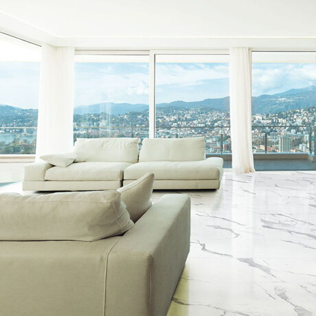 Gres smaltato per pavimenti 120x120 cm, opaco, con venature grigie, rettificato A4H455 Statuario Superiore #2