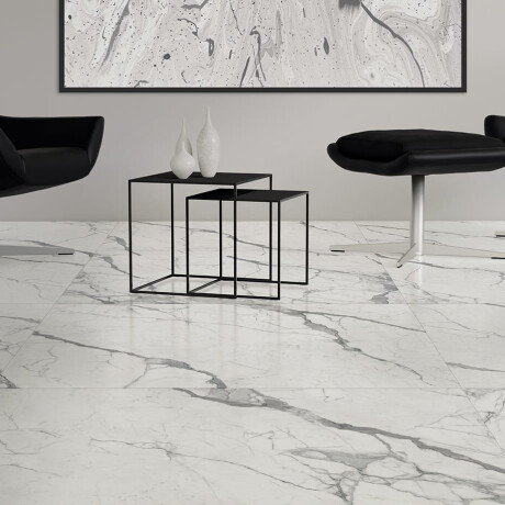 Gres smaltato per pavimenti 120x120 cm, opaco, con venature grigie, rettificato A4H455 Statuario Superiore #3
