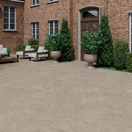 Piastrelle in gres porcellanato per pavimenti 100x100, travertino tagliato trasversalmente, opaco, grigio-beige taupe A4H499 Chrono Stone #3