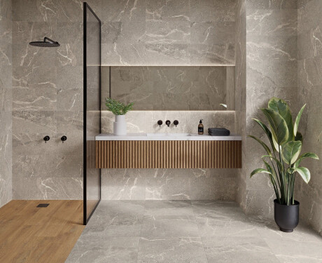 Gres porcellanato con venature per pavimenti 100x100 opaco, grigio A4H506 Volterra Grey