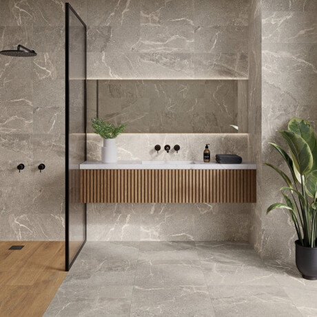 Gres porcellanato con venature per pavimenti 100x100 opaco, grigio A4H506 Volterra Grey #1