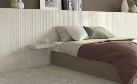 Gres scanalato per pavimenti 60x120 grigio chiaro opaco A4H510 Rigat-One Ermetica Bianco