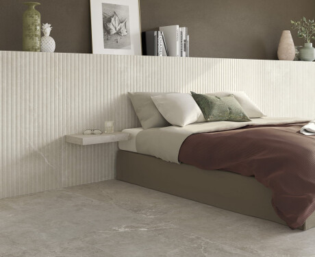 Gres scanalato per pavimenti 60x120 grigio chiaro opaco A4H510 Rigat-One Ermetica Bianco