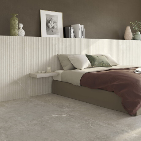 Gres scanalato per pavimenti 60x120 grigio chiaro opaco A4H510 Rigat-One Ermetica Bianco #1