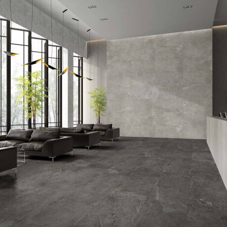 Gres per pavimento 60x120 cm grigio con venature chiare, finitura opaca A4H613 Ermetica Grigio #5