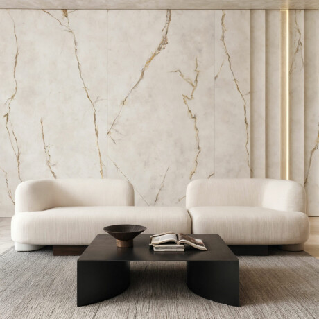 Gres di grande formato 120x280, effetto marmo con venature dai toni caldi, opaco, A4H632 Dubai Gold #8
