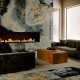 Gres di grande formato 120x280, effetto marmo blu intenso con venature, lucido A4H674 Eterno Blu #7