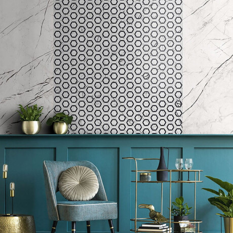 Gres di grande formato 120x280, marmo bianco con venature nere, opaco A4H680 Markina White #6