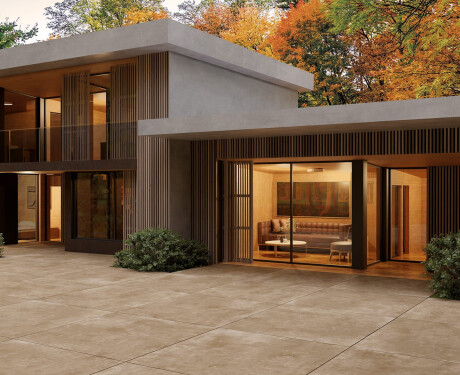 Gres di grande formato 120x280, effetto cemento color taupe opaco A4H758 Louft Taupe