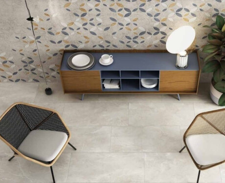 Gres smaltato per pavimenti 60x120 cm, grigio chiaro opaco, rettificato, A4H83 Iroc White