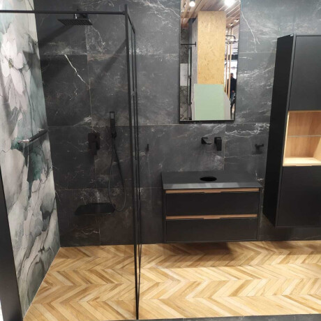 Gres smaltato per pavimenti 60x120 cm, nero opaco, rettificato A4H85 Iroc Black #1