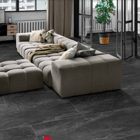 Gres smaltato per pavimenti 60x120 cm, nero opaco, rettificato A4H85 Iroc Black #18