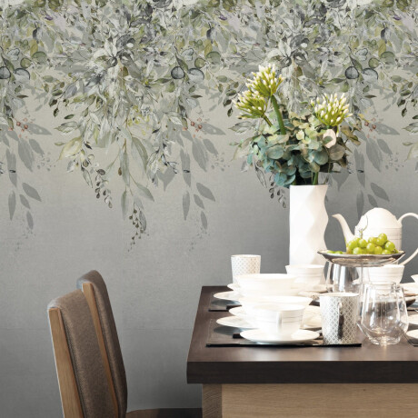 Piastrelle in gres porcellanato per pareti 60x120 cm, grigie con motivi floreali, finitura opaca A4H918 Flower #2