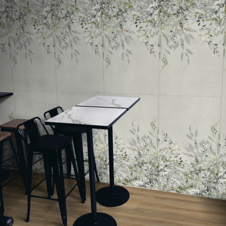 Piastrelle in gres porcellanato per pareti 60x120 cm, grigie con motivi floreali, finitura opaca A4H918 Flower #3