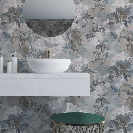 Piastrelle in gres porcellanato per pareti 60x120 cm, grigio con motivi floreali, finitura opaca A4H921 Jam #2