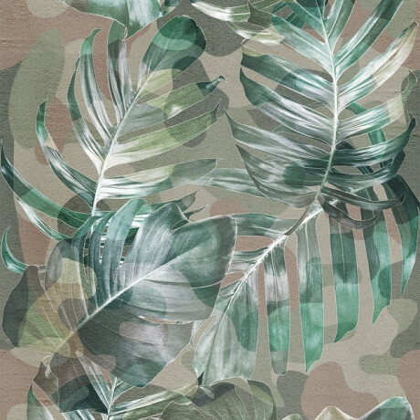 Piastrelle in gres porcellanato per pareti 60x120 cm, color beige, con motivi vegetali, finitura opaca A4H922 Kamu #1