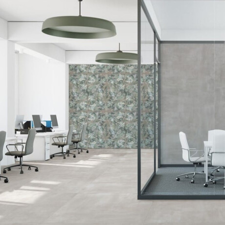 Piastrelle in gres porcellanato per pareti 60x120 cm, color beige, con motivi vegetali, finitura opaca A4H922 Kamu #2
