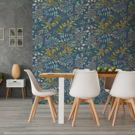 Piastrelle in gres porcellanato per pareti 60x120 cm, blu con motivi vegetali, finitura opaca A4H924 Majorele #2
