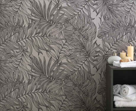 Piastrelle in gres porcellanato per pareti 60x120 cm, grigio con motivi vegetali, finitura opaca A4H925 Panaria