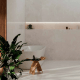 Gres di grande formato 100x100, effetto marmo venato, lucido, A4H941 Saffire Cream #1