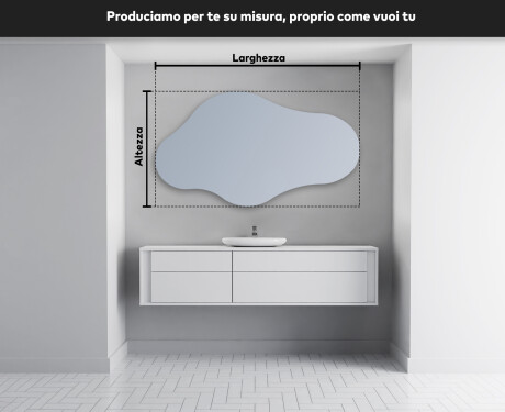 Specchio da bagno LED di forma irregolare C221 #3