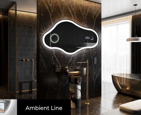 Specchio da bagno LED di forma irregolare C222