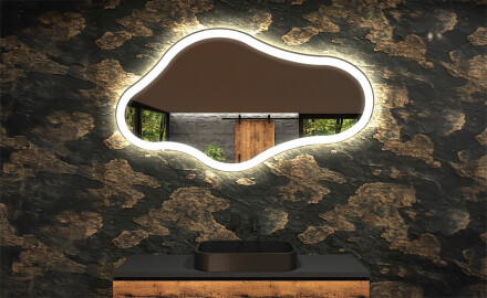 Specchio da bagno LED di forma irregolare C222