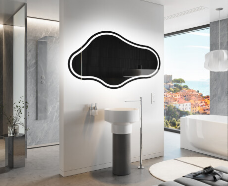 Specchio da bagno LED di forma irregolare C223 #9