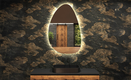 Specchio da bagno LED di forma irregolare D221