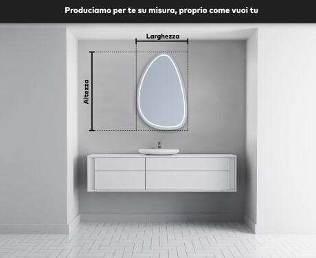 Specchio da bagno LED di forma irregolare B223 #5