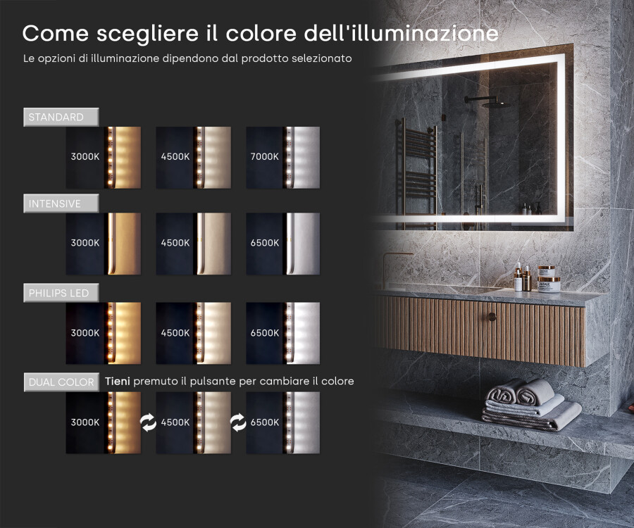 Specchio Da Bagno Rettangolare 71x91 Cm Con Cornice In Metallo - Orientamento Orizzontale/Verticale, Installazione Facile - 6