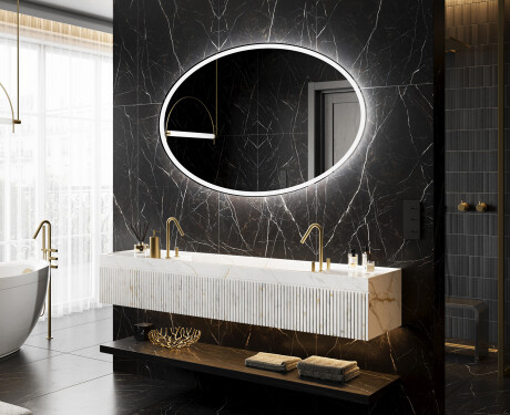 Ovale specchio moderno con luci LED L227