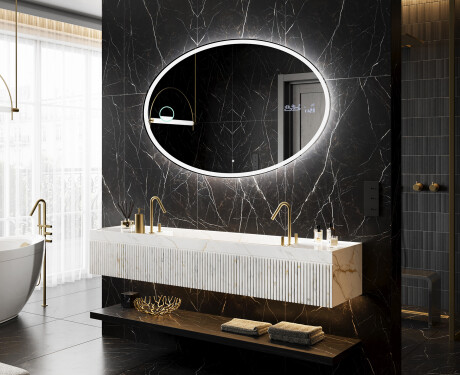 Ovale specchio moderno con luci LED L227 #10
