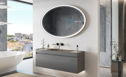 Ovale specchio moderno con luci LED L227